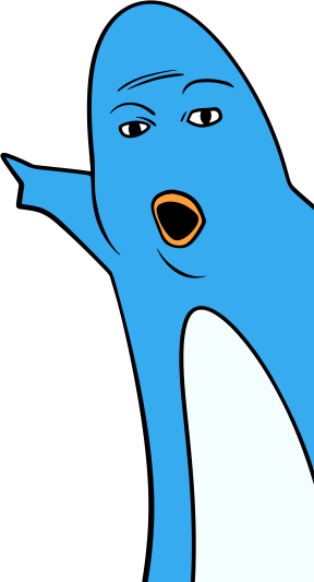 pengu pointing excitedly